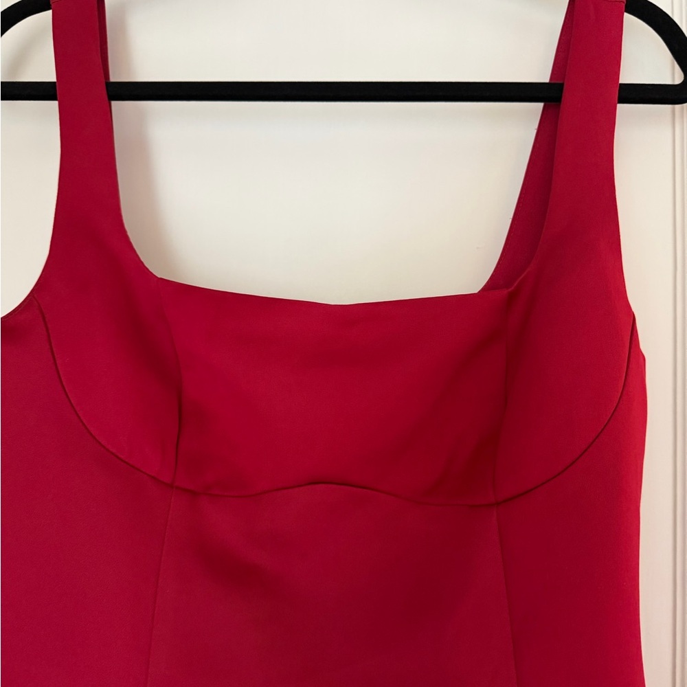 Fashion Nova Red Strapless Ruffle-Hem Bodycon Dress - Picture 7 of 8